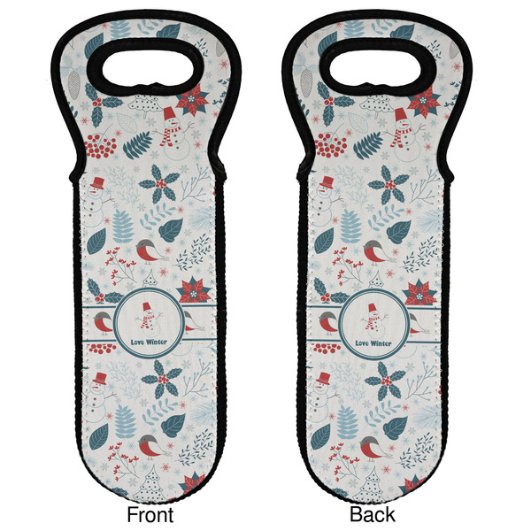 Winter Snowman Wine Tote Front & Back