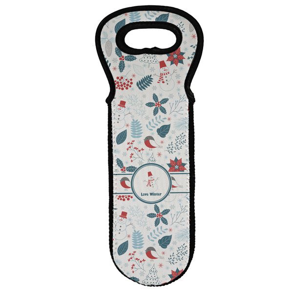Custom Winter Wine Tote Bag (Personalized)