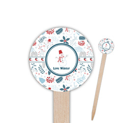 Winter Snowman Round Wooden Food Picks