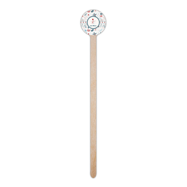 Winter Snowman Wooden 6" Stir Stick - Round - Single Stick