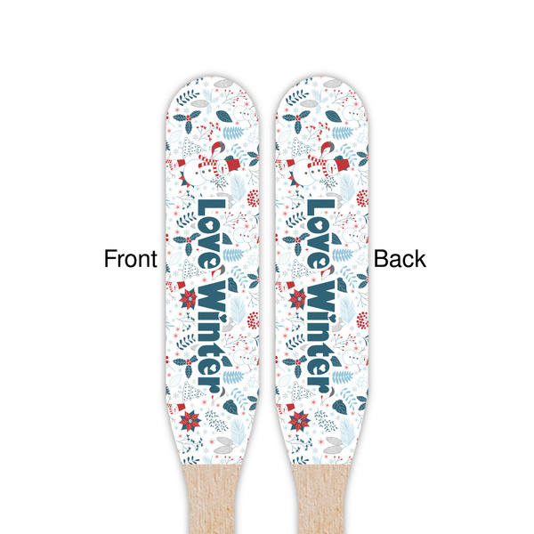 Winter Snowman Wooden Food Pick - Paddle - Double Sided - Front & Back