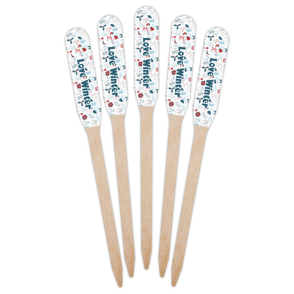 Winter Snowman Wooden Food Pick - Paddle - Fan View