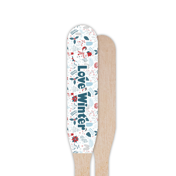 Winter Snowman Wooden Food Pick - Paddle - Single Sided - Front & Back