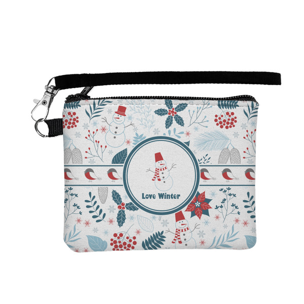 Custom Winter Snowman Wristlet ID Case