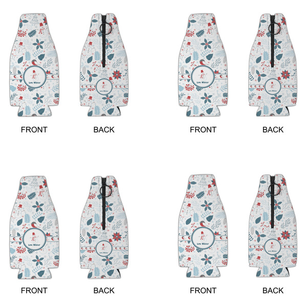 Winter Snowman Zipper Bottle Cooler - Set of 4 - APPROVAL