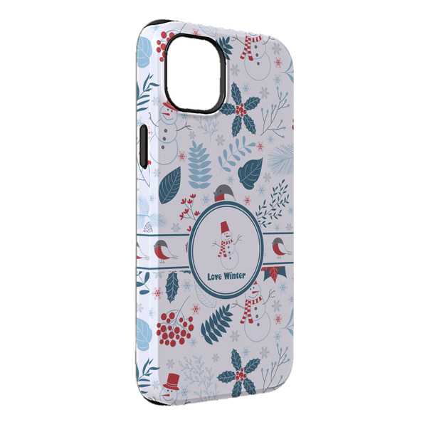 Custom Winter Snowman iPhone Case - Rubber Lined - iPhone 14 Plus