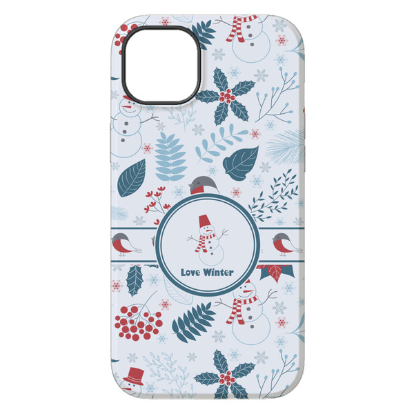 Winter Snowman iPhone 14 Plus Tough Case - Back