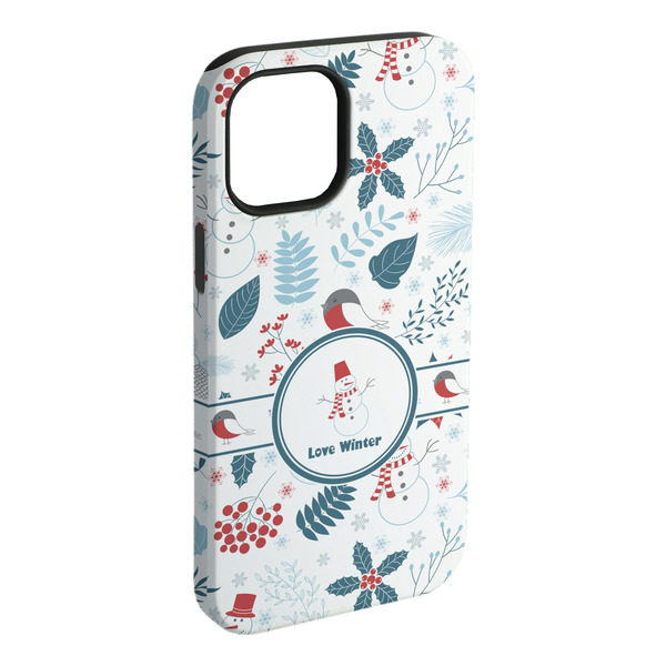 Custom Winter Snowman iPhone Case - Rubber Lined