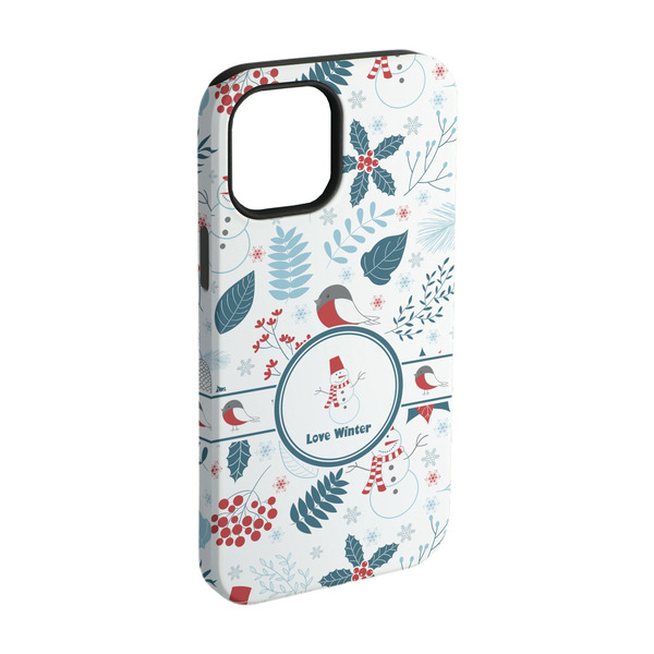 Custom Winter Snowman iPhone Case - Rubber Lined - iPhone 15 Pro