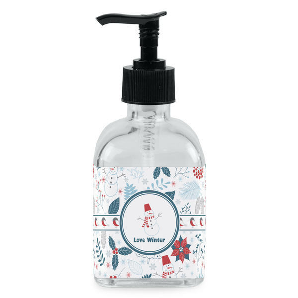 Custom Winter Snowman Glass Soap & Lotion Bottle - Single Bottle