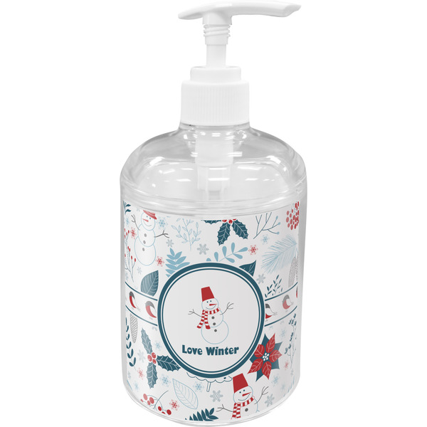 Custom Winter Snowman Acrylic Soap & Lotion Bottle