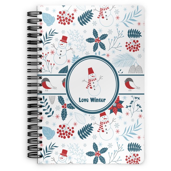 Custom Winter Snowman Spiral Notebook - 7x10