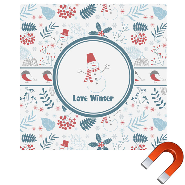 Custom Winter Square Car Magnet - 6" (Personalized)