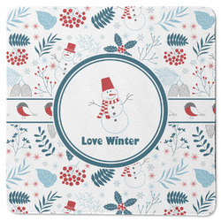 Winter Square Rubber Backed Coaster (Personalized)