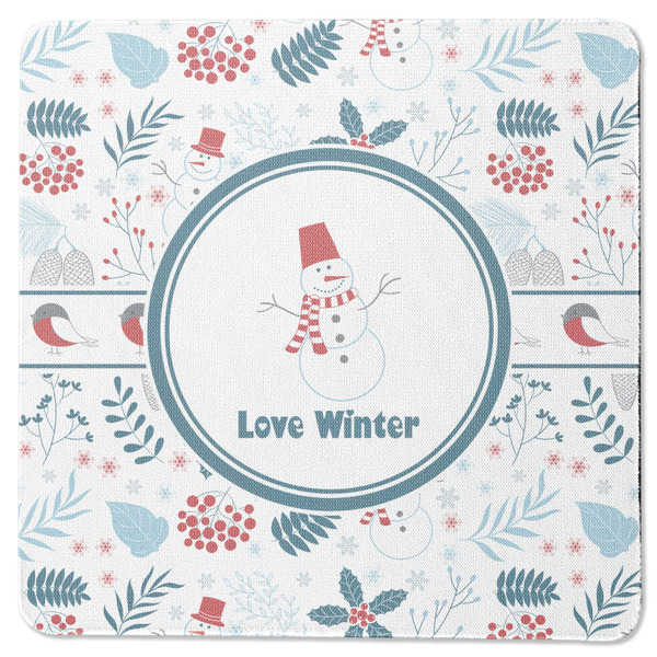 Custom Winter Square Rubber Backed Coaster (Personalized)