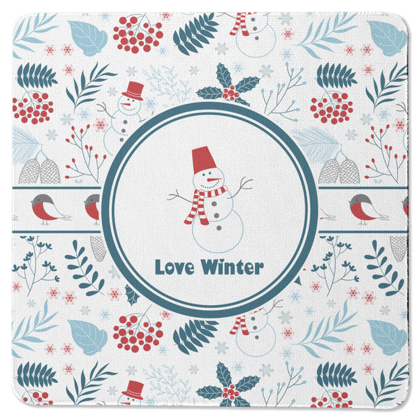 Custom Winter Square Rubber Backed Coaster (Personalized)