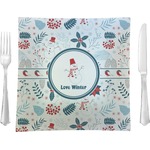 Winter Glass Square Lunch / Dinner Plate 9.5" (Personalized)