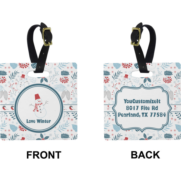Winter Square Luggage Tag (Front + Back)