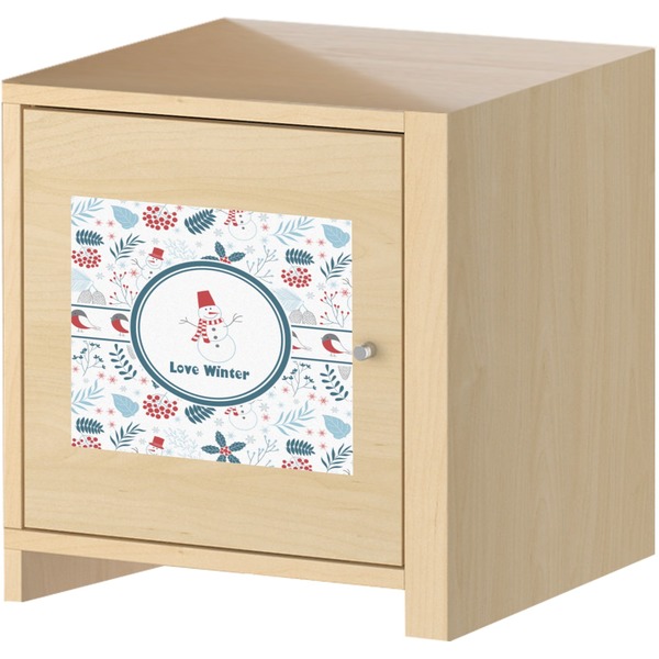 Winter Square Wall Decal on Wooden Cabinet