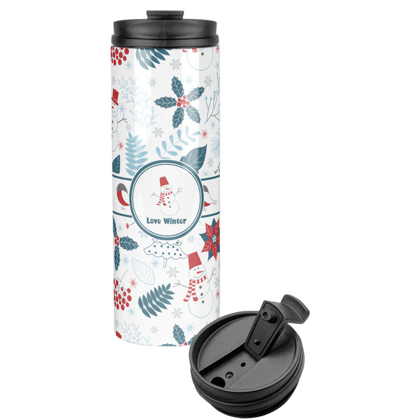 Custom Winter Snowman Stainless Steel Skinny Tumbler