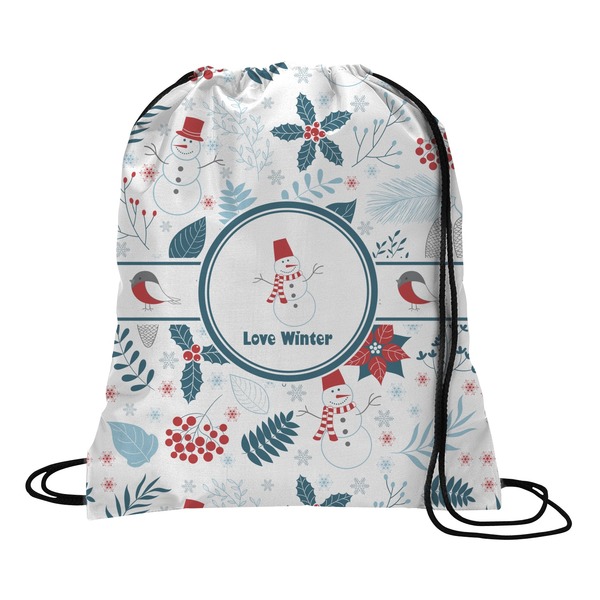 Custom Winter Drawstring Backpack - Medium (Personalized)