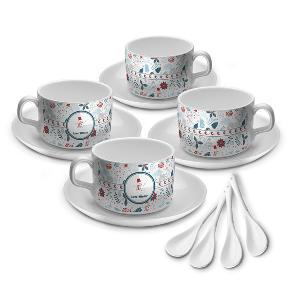 Custom Winter Tea Cup - Set of 4 (Personalized)