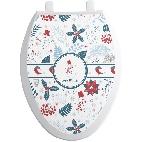 Winter Toilet Seat Decal Elongated
