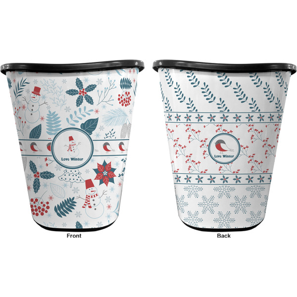 Winter Trash Can Black - Front and Back - Apvl