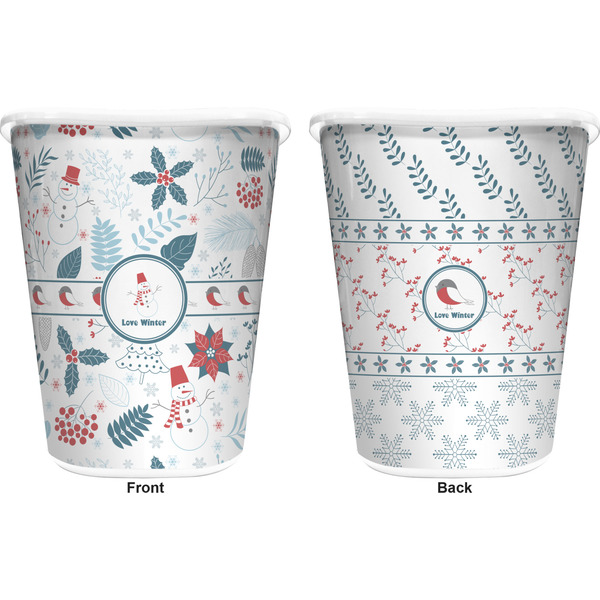 Winter Trash Can White - Front and Back - Apvl