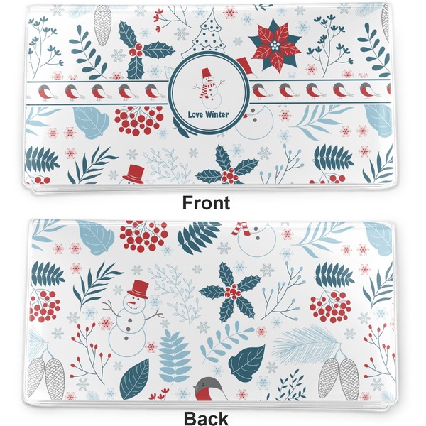 Winter Vinyl Check Book Cover - Front and Back