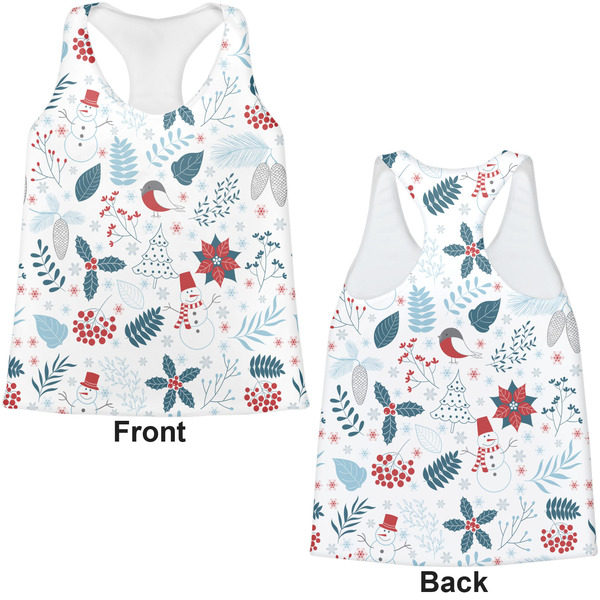 Winter Womens Racerback Tank Tops - Medium - Front and Back