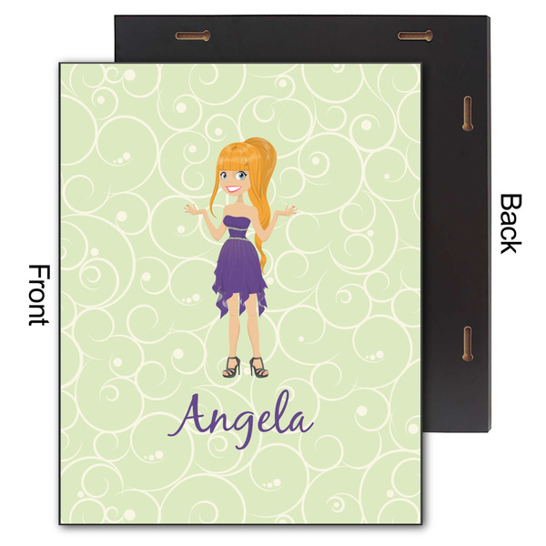 Custom Character (Woman) 11x14 Wood Print - Front & Back View