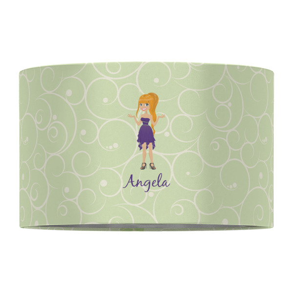 Custom Character (Woman) 12" Drum Lampshade - FRONT (Fabric)