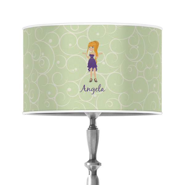Custom Custom Character (Woman) 12" Drum Lamp Shade - Poly-film (Personalized)