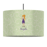 Custom Character (Woman) 12" Drum Pendant Lamp - Fabric (Personalized)