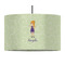 Custom Character (Woman) 12" Drum Pendant Lamp - Fabric (Personalized)