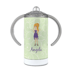 Custom Character (Woman) 12 oz Stainless Steel Sippy Cup (Personalized)