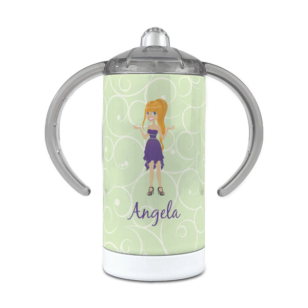 Custom Custom Character (Woman) 12 oz Stainless Steel Sippy Cup (Personalized)