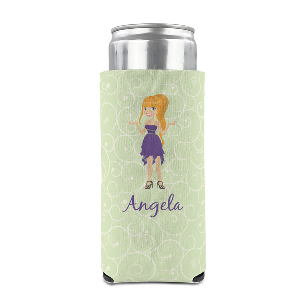 Custom Character (Woman) 12oz Tall Can Sleeve - FRONT (on can)