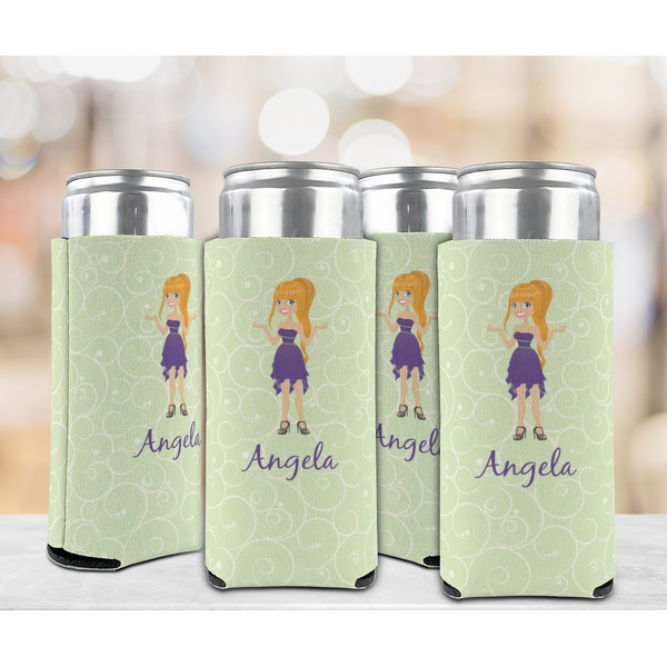 Custom Character (Woman) 12oz Tall Can Sleeve - Set of 4 - LIFESTYLE