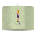 Custom Character (Woman) 16" Drum Pendant Lamp - Fabric (Personalized)