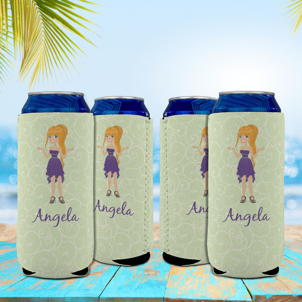 Custom Character (Woman) 16oz Can Sleeve - Set of 4 - LIFESTYLE