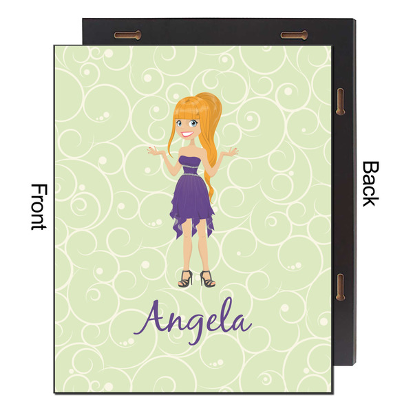 Custom Character (Woman) 16x20 Wood Print - Front & Back View