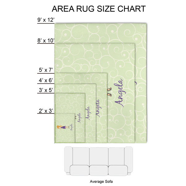 Custom Character (Woman) 2'x3' Indoor Area Rugs - Size Chart