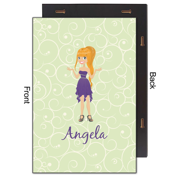 Custom Character (Woman) 20x30 Wood Print - Front & Back View