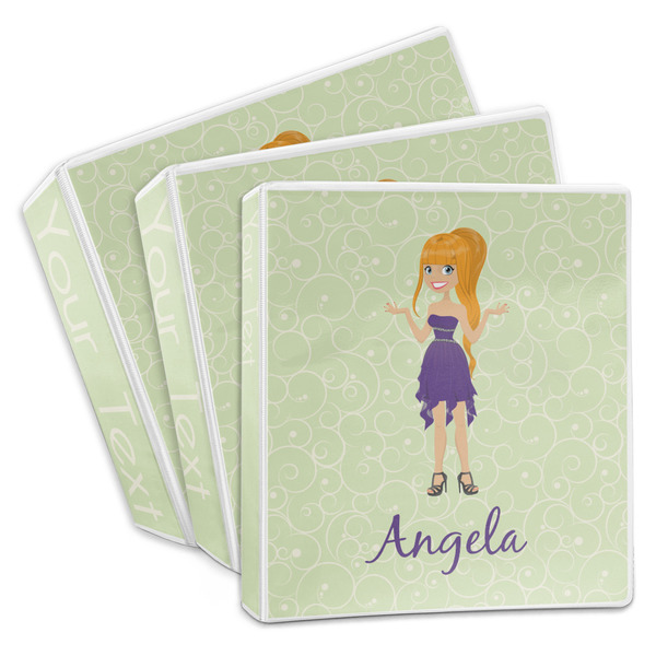 Custom Custom Character (Woman) 3-Ring Binder (Personalized)