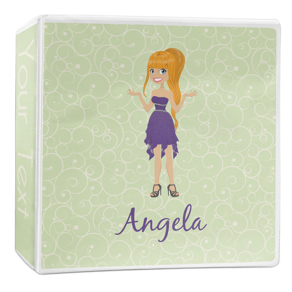 Custom Custom Character (Woman) 3-Ring Binder - 2 inch (Personalized)