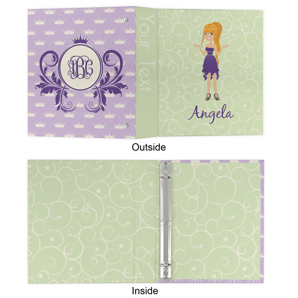 Custom Character (Woman) 3 Ring Binders - Full Wrap - 1" - APPROVAL