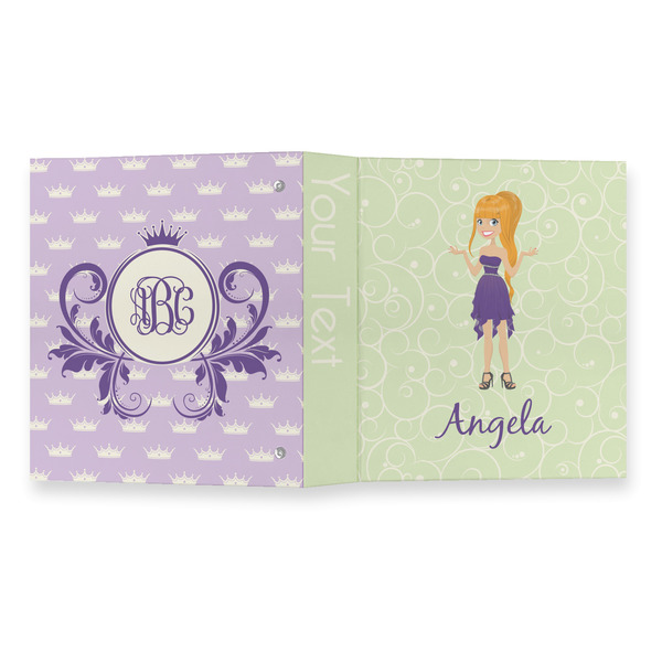 Custom Character (Woman) 3 Ring Binders - Full Wrap - 1" - OPEN OUTSIDE