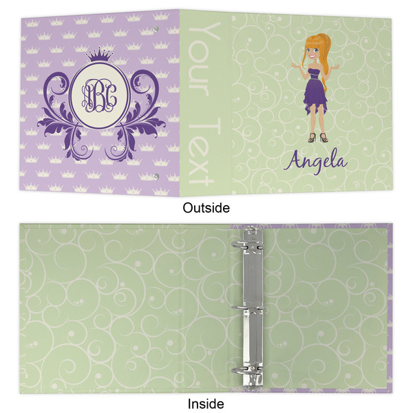 Custom Character (Woman) 3 Ring Binders - Full Wrap - 2" - APPROVAL